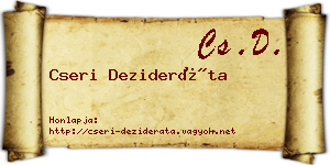 Cseri Dezideráta névjegykártya
